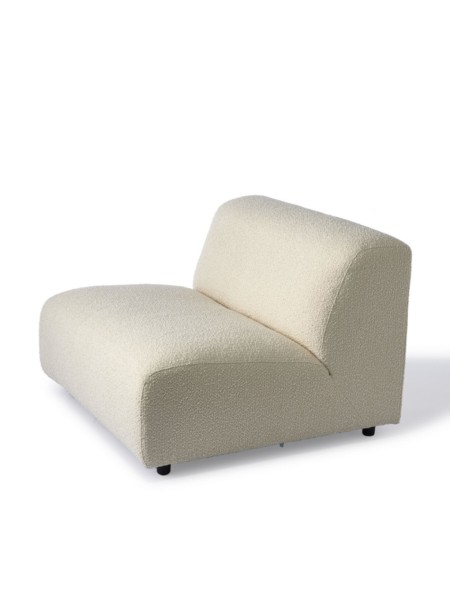 Canapé droit en tissu blanc bouclette, Module Boucle Pols Potten