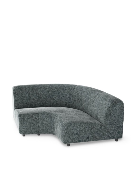 Quarter sofa in green fabric, Module pols potten