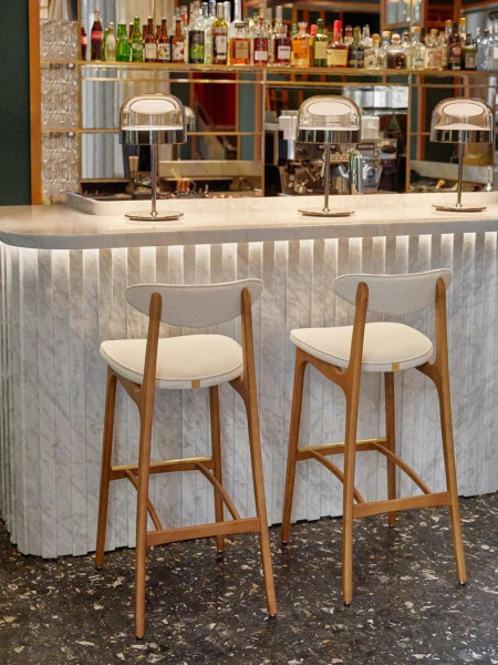 366 Concept 200-190 bar chair in solid ash and bouclette fabric