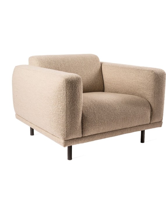Beige Lounge Chair in boucle Fabric Teddy Pols Potten
