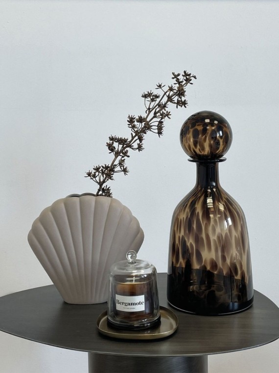 Object Coki vase in light grey shell ceramic