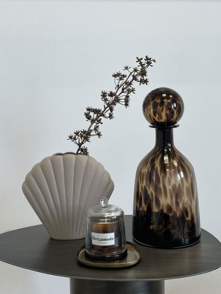 Object Coki vase in light grey shell ceramic