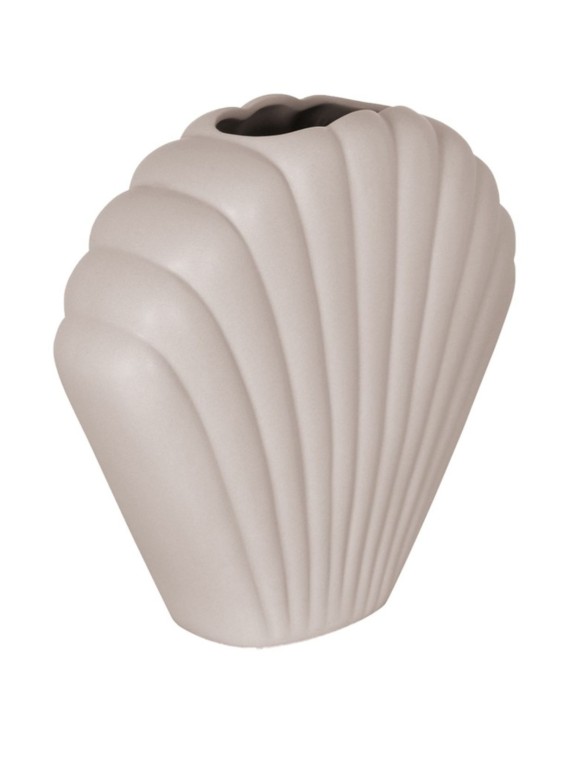 Objet Vase Coki en céramique coquillage gris clair