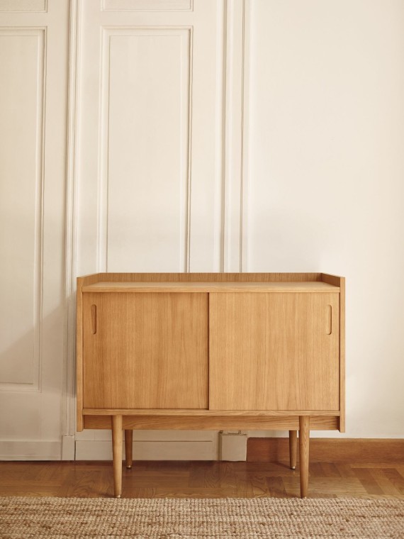 366 Concept Oak small sideboard with 2 shelves Series 1050