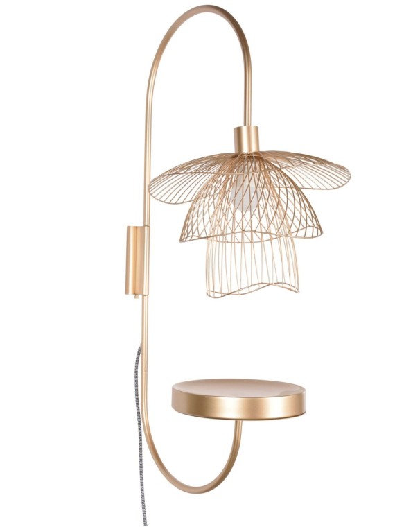 Forestier Gold metal wall lamp Butterfly XS