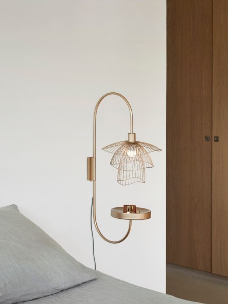 Forestier Gold metal wall lamp Butterfly XS