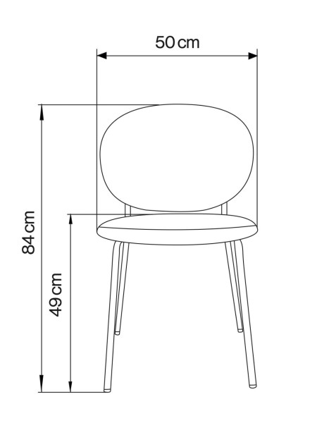 Pols Potten - Chaise Simply en métal noir et tissu | MBS Design