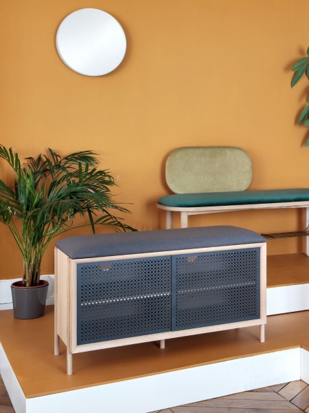 Harto Natural oak entrance bench Gabin