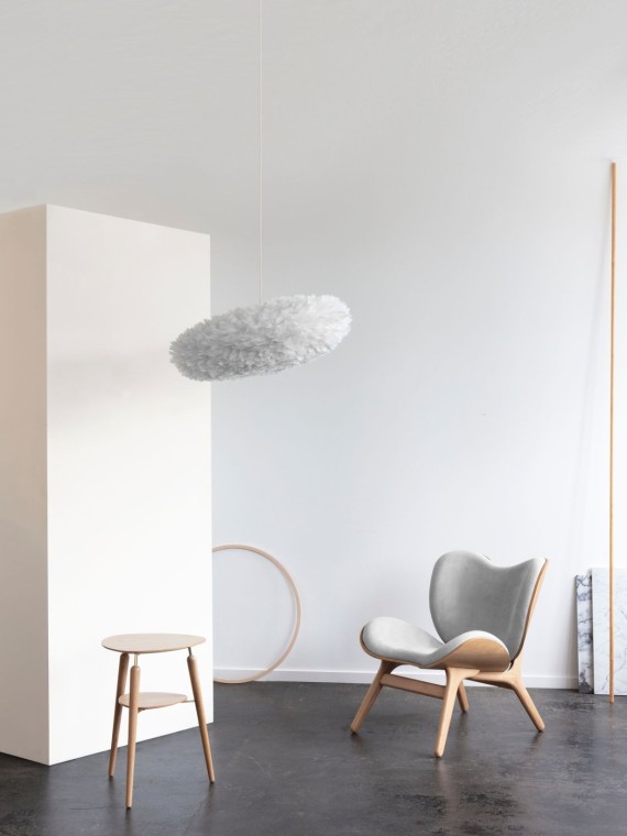 Umage Fauteuil lounge Conversation piece Low chêne naturel tissu gris clair