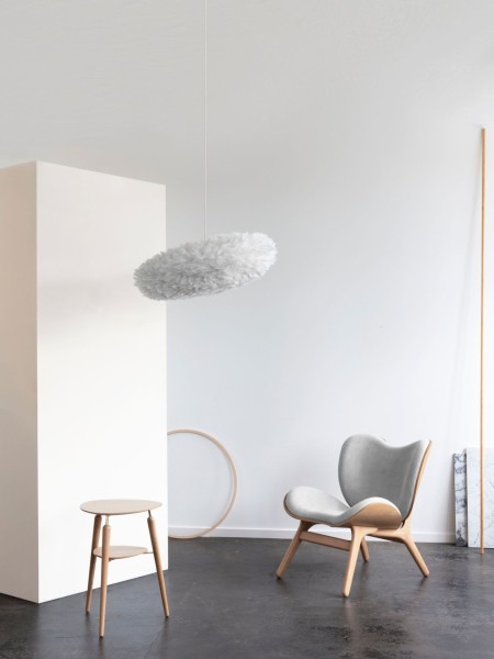 Umage Fauteuil lounge Conversation piece Low chêne naturel tissu gris clair