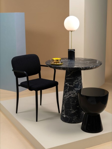 Pols Potten Lampe de bureau Full Moon en marbre et verre opalin