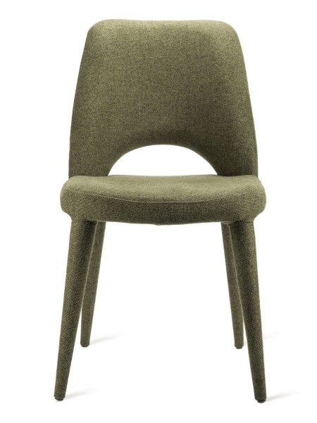 Chaise de table vert olive en tissu, Holy