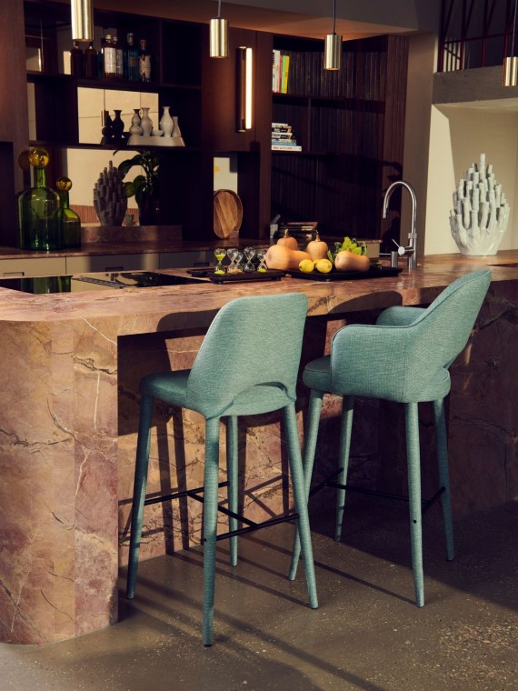 Chaise de bar en tissu, Berry - Pols Potten | MBS Design