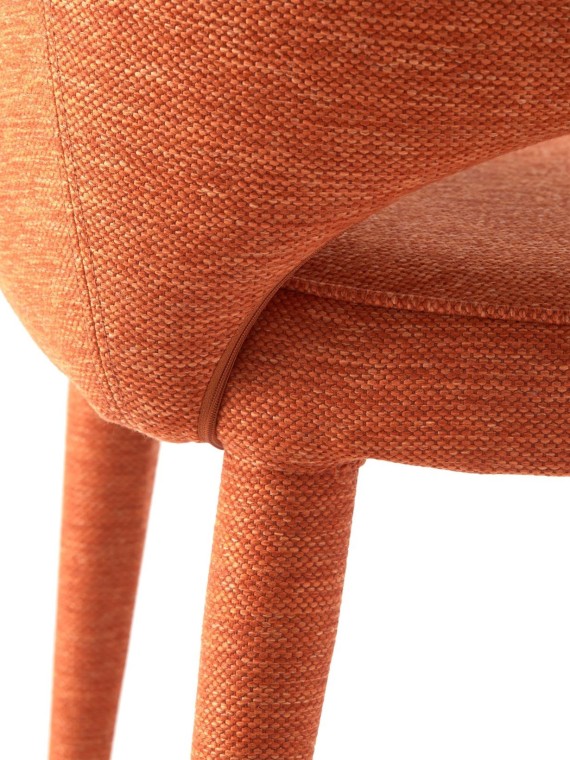 orange fabric table chair, Holy