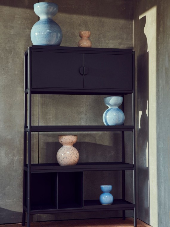 black metal shelf, Toss Wide Cabinet