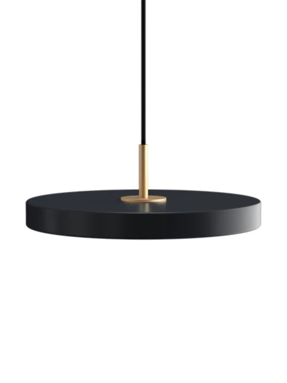 Suspension LED avec détail en laiton, Asteria Mini gris anthracite