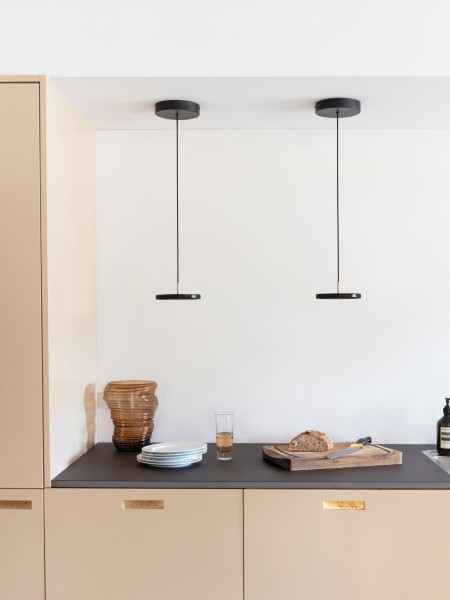 Pendant lamp Asteria Micro in steel, black, Umage