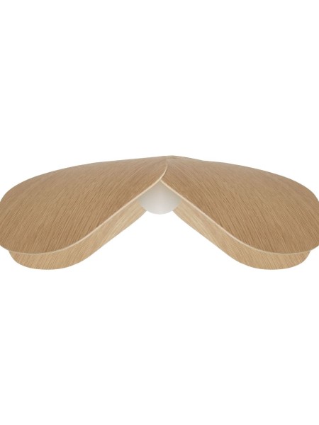 large lampshade in light oak , forget me not