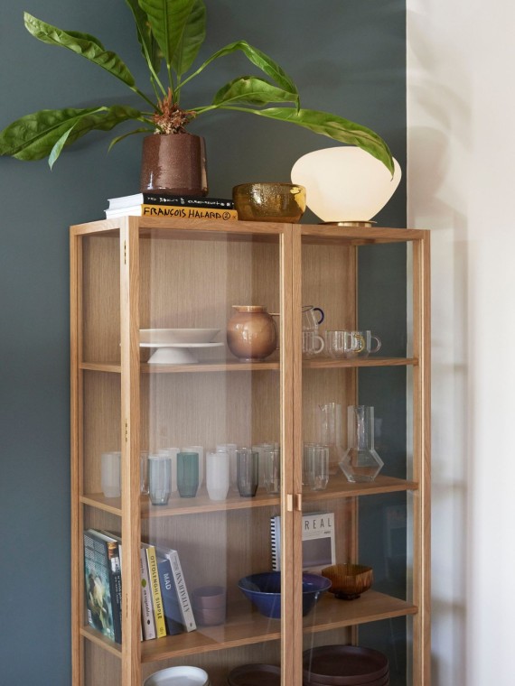 Hübsch Lampe en opaline et laiton Bean