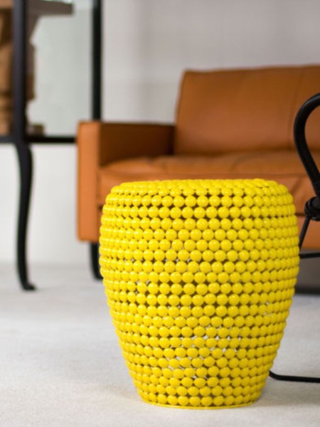 Pols Potten Tabouret Dot en métal jaune