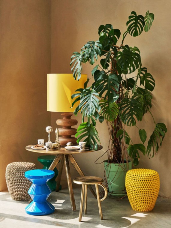 Pols Potten Yellow metal dot stool