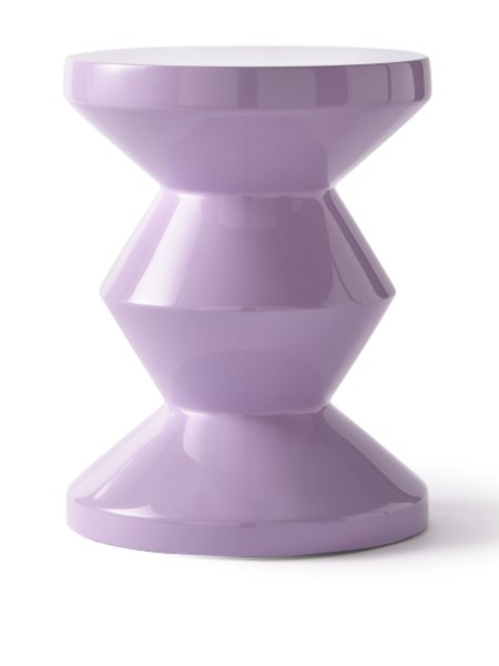 Pols Potten Tabouret laqué lilas, Zig Zag