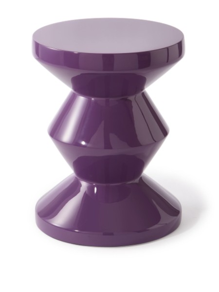 Pols Potten dark purple lacquered polyester stool Zig Zag