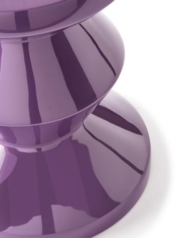 Pols Potten Tabouret laqué violet foncé, Zig Zag