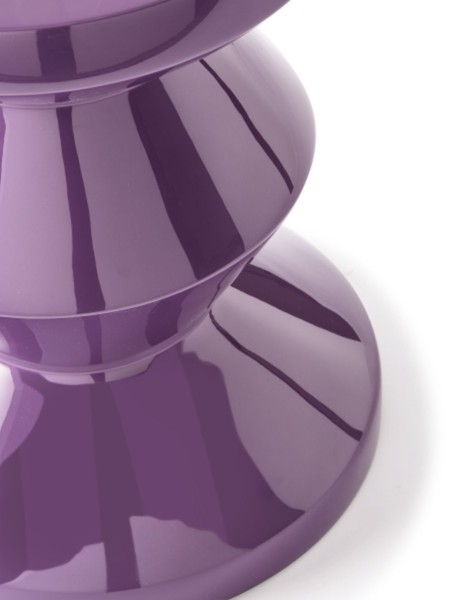 Pols Potten Tabouret laqué violet foncé, Zig Zag