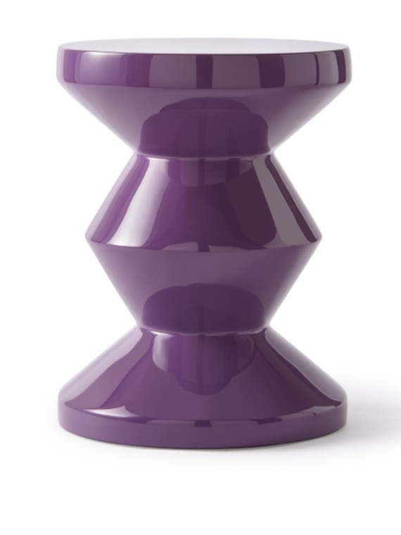 Pols Potten Tabouret laqué violet foncé, Zig Zag