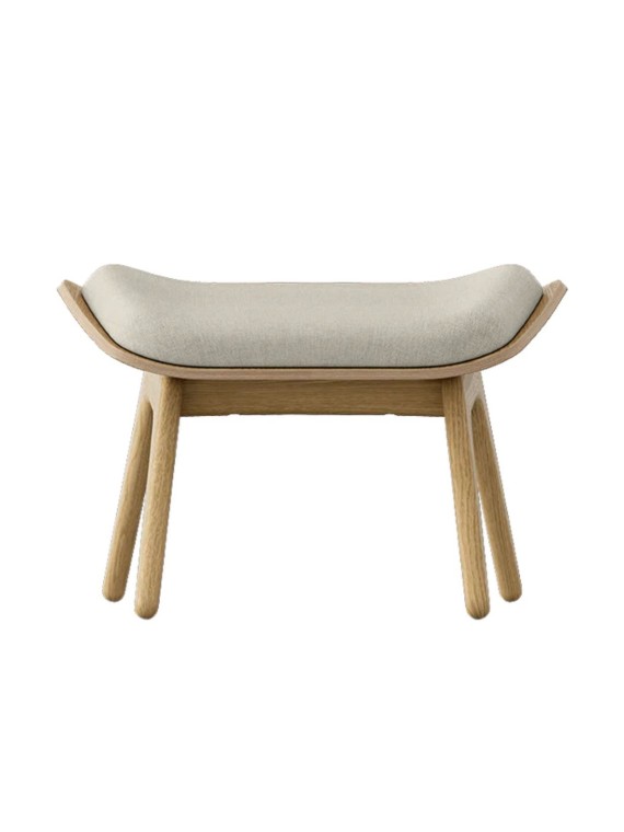 Footrest in light oak white sands fabric The Reader Horizon Umage