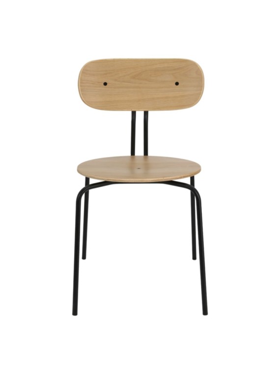 Umage Chaise scandinave en bois et métal Curious pieds noir