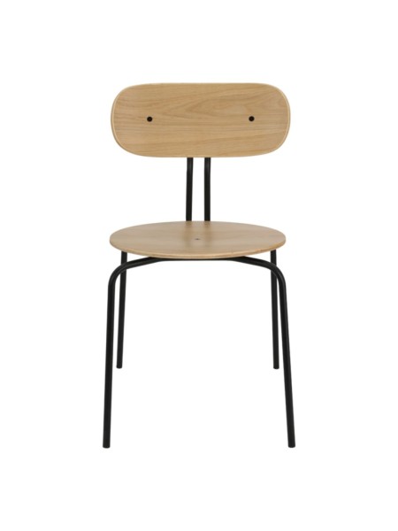 Umage Chaise scandinave en bois et métal Curious pieds noir