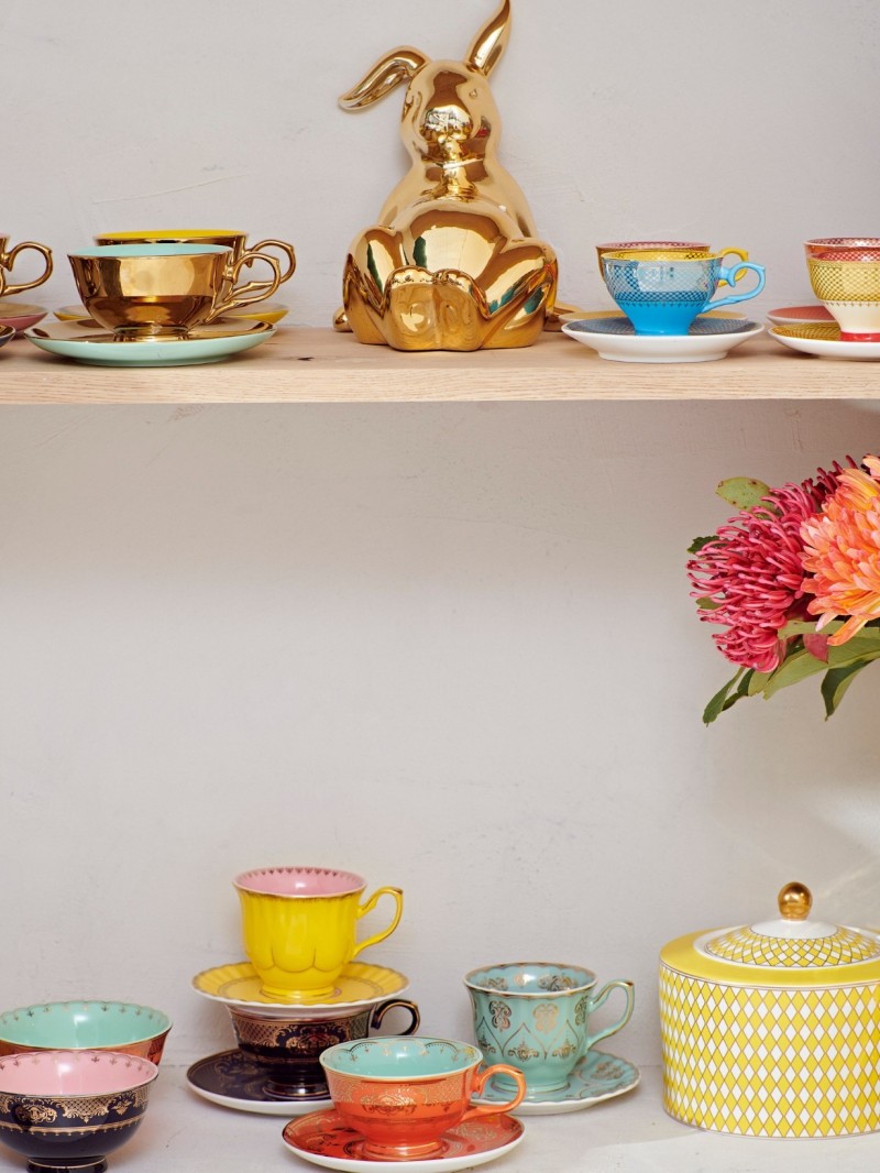 Pols Potten, Tirelire en porcelaine doré, Bunny Belly