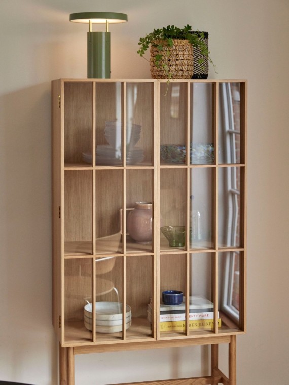 Hübsch, Natural and transparent tall chest of drawers, Shoji