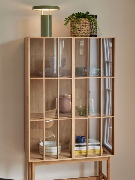 Hübsch, Natural and transparent tall chest of drawers, Shoji