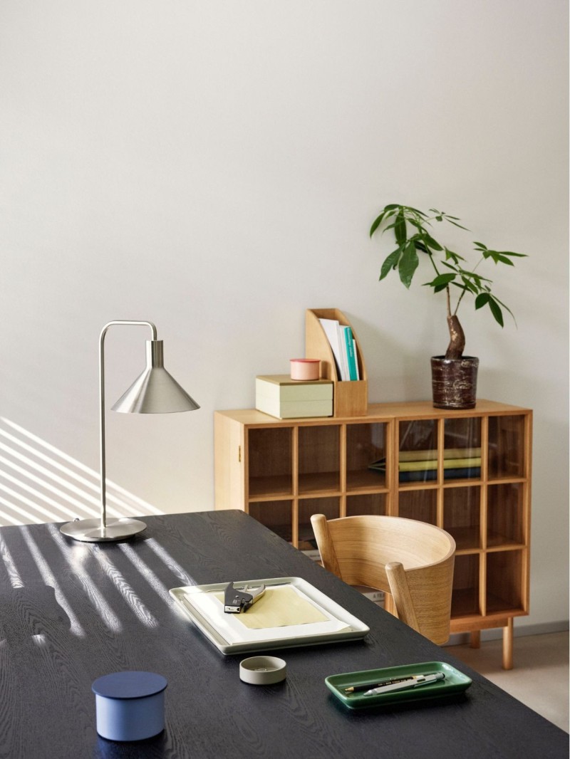 Hübsch, Commode large en bois et portes vitrées, Shoji