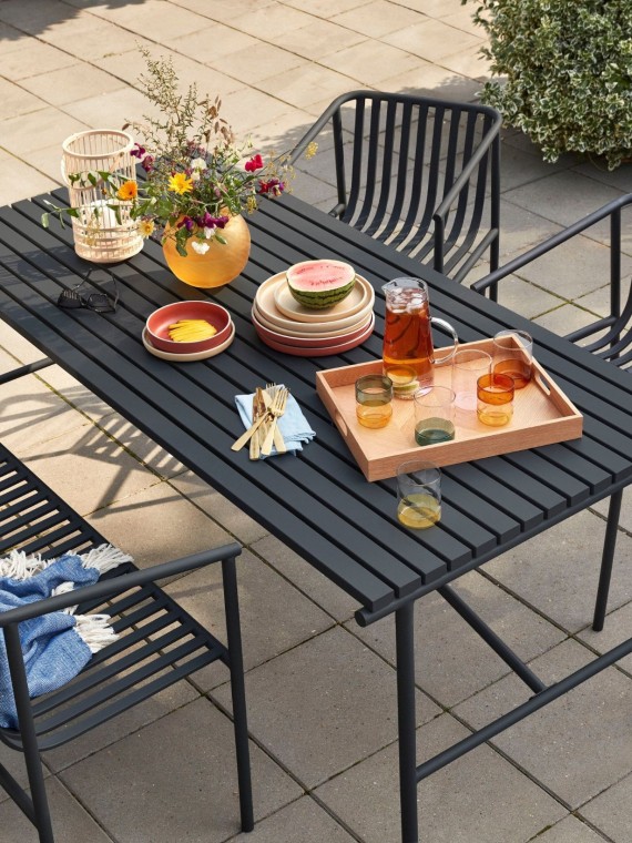 Banc de jardin en métal noir Villa Hubsch