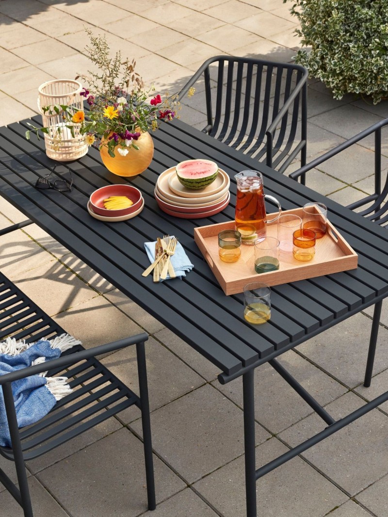 Banc de jardin en métal noir Villa Hubsch