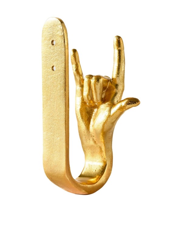 Pols Potten, Gold metal wall hook, I Love You