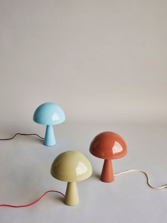 Hübsch, Colorful metal table lamp, Mush Mini