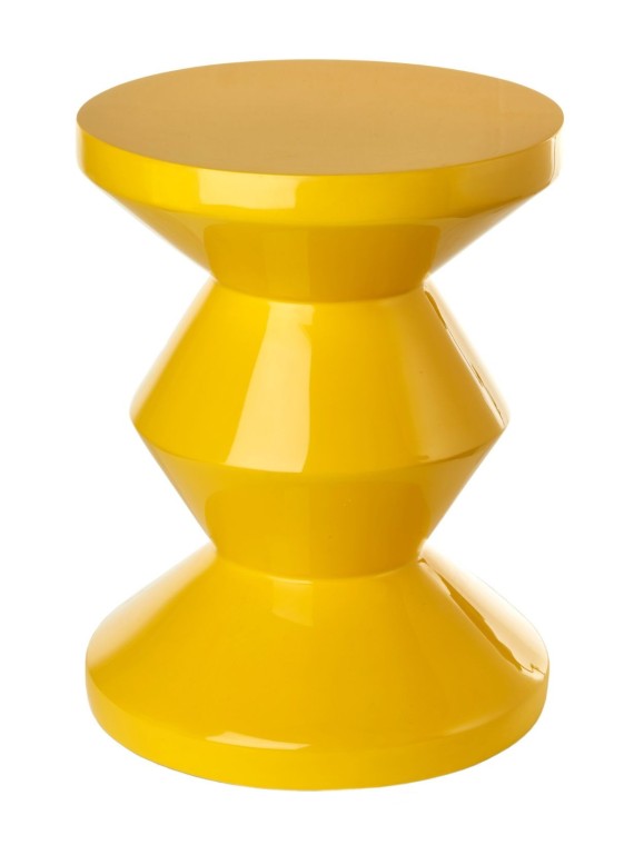 Yellow lacquered stool Zig Zag, Pols Potten | MBS Design
