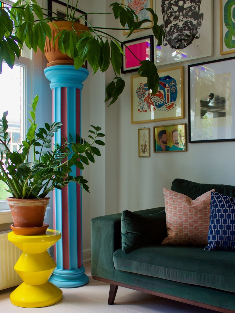 Yellow lacquered stool Zig Zag, Pols Potten | MBS Design