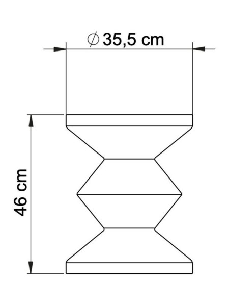 Pols Potten, Tabouret laqué jaune, Zig Zag