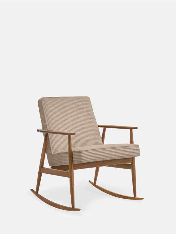 Fauteuil Fox à bascule en frêne massif et tissu Corde, 366 Concept |MBS Design