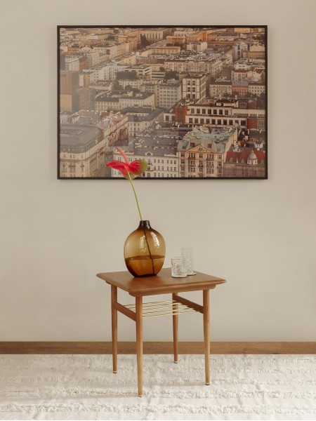 Table basse carré en bois de frêne massif, FOX