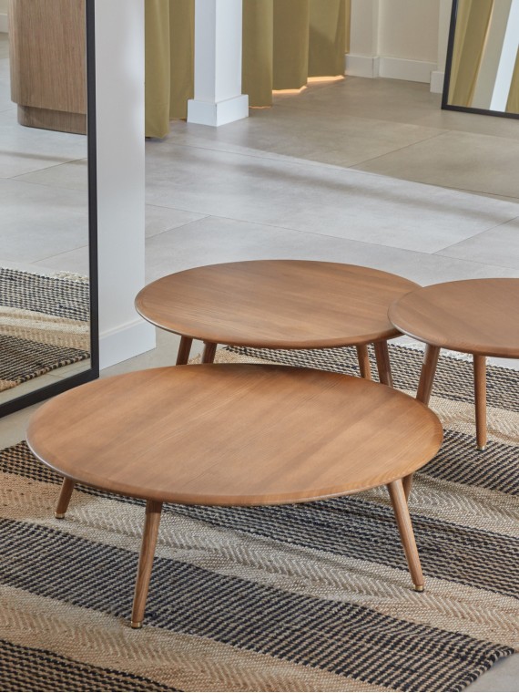 Petite table basse ronde FOX  haute sur pieds