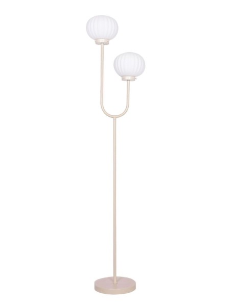 Opjet, Lampadaire beige 2 globes, Flot