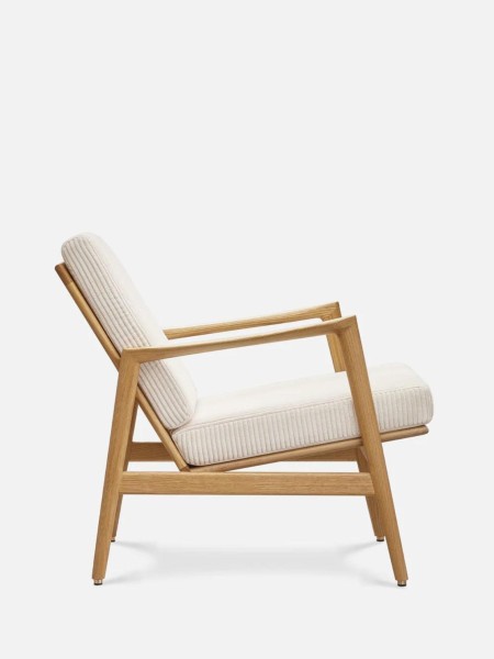 Stefan solid oak armchair with cream cord fabric
