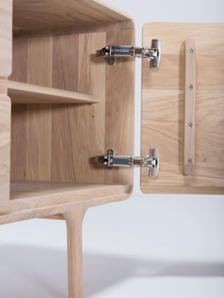 Buffet en chêne massif deux tiroirs, Fawn